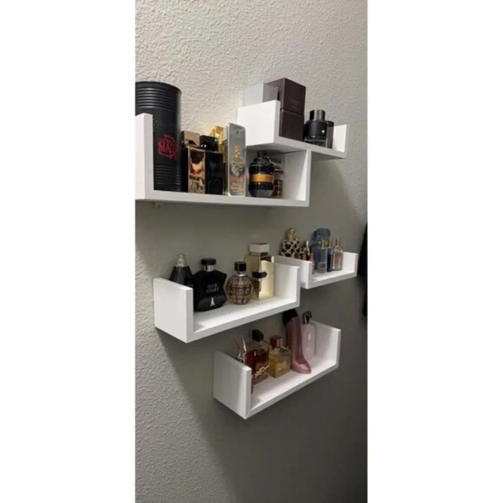 New Set of 5 Floating Wall Shelves for Bathroom, Bedroom, and Living Room Decor